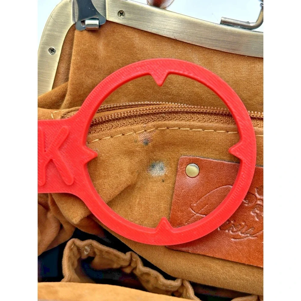 Patricia Nash Laureana Framed Satchel Brown‎ Croc Embossed Leather Bag